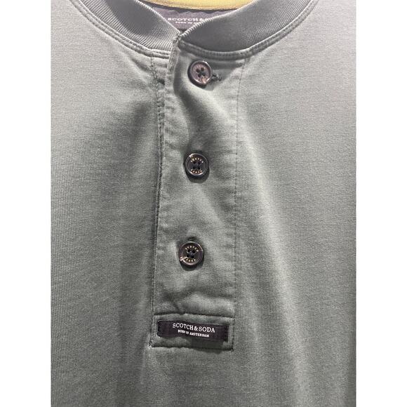 SCOTCH & SODA Grandad Henley Green Long Sleeve T-shirt Sz S - Picture 4 of 7